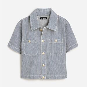 J. Crew Denim button-up top in stripe